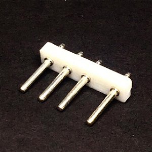 Terminal Conector Macho 4 Vias 180° Pitch 5mm JS-1103 Branco