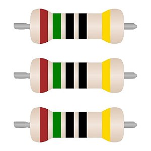 Kit com 100 Resistores 150R Carbon Film 1/6W Axial 5%