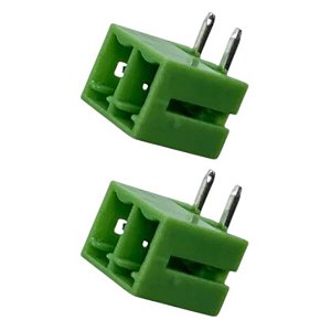 Borne Macho 2 Polos 3.81mm Horizontal 90° Verde Fechado EDGR-3.81-2
