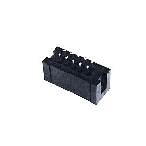 Conector Pin Header 2x5 10P Macho Reto 180° Solda Placa PCT