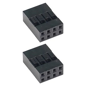 Conector Fêmea 2x4 8 Vias 180° BR2540H-2X04 Modu BR CONN