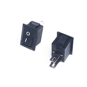 Chave Liga/Desliga KCD11-101 2 Posições Preta Compacta