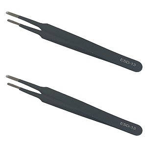 Pinça ESD VETUS ESD-13 120mm Reta Bico Espesso Antiestática