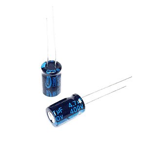 Capacitor 4.7uF 400V 105°C Radial Alumínio Polarizado 8x13mm Eletrônica Geral