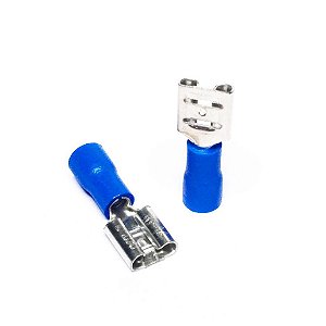 Terminal Faston 6,3mm Fêmea Azul FDD2-250 Pré-Isolado