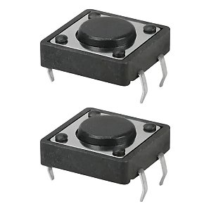 Switch Táctil PTH 4 Terminais 12x12x2mm 50mA 250V