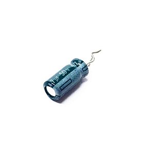 Capacitor Eletrolítico 4u7 50V 85°C Radial Ø5x11mm Terminal Axial Cortado