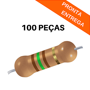 Resistor 150 Ohm 1/4 Watt 5% Axial CR25 – Kit com 100 Unidades