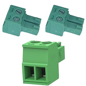 Borne Fêmea 2 Vias 3.81mm 180 Graus para Placa PCB (ZBK200R-3.81-2)
