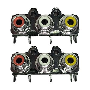 Conector RCA 3 Vias Fêmea para Placa PCI Áudio/Vídeo T12150000015R