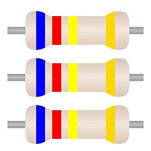 100x Resistor Axial 620K 5% CR25 0.33W