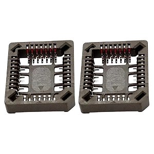 Soquete PLCC 32 Pinos Montagem Superficial SMD Marrom
