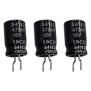 Capacitor Elco 470uF 10V 85°C Terminal Curto 8x11.5mm B41827A3477M8