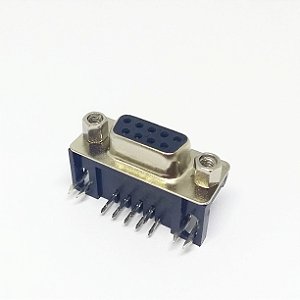 Conector Serial DB9 Macho 9 Vias 90° para Solda em Placa