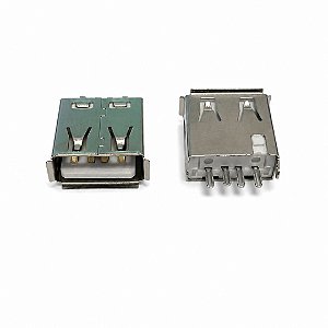 Conector USB Fêmea 180° 4 Vias YH-USB01B