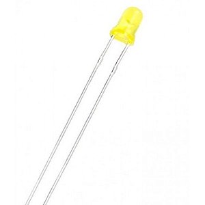 LED Difuso 3mm Cor Amarela 1000MCD PTH