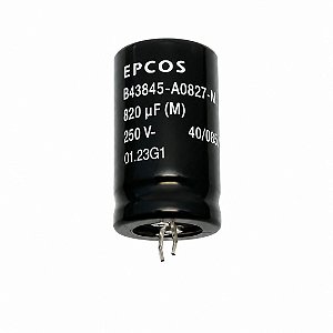 Capacitor Eletrolítico Radial Snap-In 820uF 250V EPCOS 25x45mm