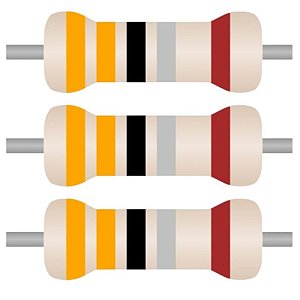 Resistor de Filme Metálico 3,3Ω 1/4W CR25 T52 MF-CP 1% - 100 Unidades