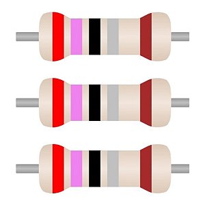Resistor Filme Metálico 2.7R 1/4W Axial MF-CP CR25 1% - 100 Unidades