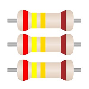 100 Peças Resistor CR25 2R4 2,4R 1/4W PTH Alta Precisão 1% CF