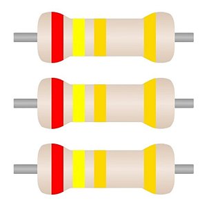 Resistor CF CR25 2,4Ω 1/4W Through Hole Axial 5% - 100 Unidades