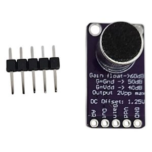 Placa Amplificadora MAX9814 para Microfone Eletreto Sensível com AGC