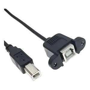 Adaptador Extensão USB B M/F 30cm Cabo Prolongador para Impressora