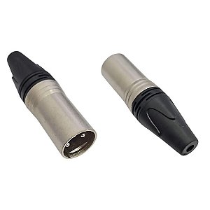 Conector Canon XLR Macho 3 Terminais M2 Soldável