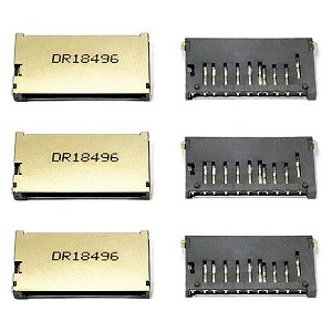 Slot para Cartão SD 11 Vias Push-In Sem Ejetor 2,8mm 43-42916-01001RHF