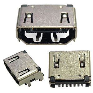 Conector HDMI 19 Vias Fêmea SMT para Placa de Circuito PCI