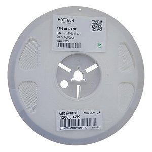 Resistor Chip SMD 47K 1206 1/4W 5% RI1206L473JT - Rolo com 5.000 Peças