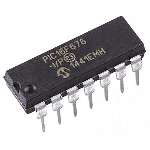 PIC16F676-I/P MCU Microchip Flash Programável DIP-14