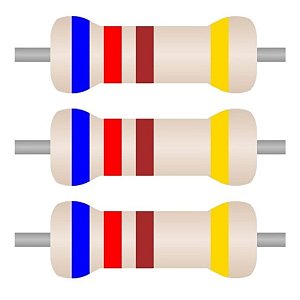100x Resistor 620 Ohms 1/4W Axial Tolerância 5%