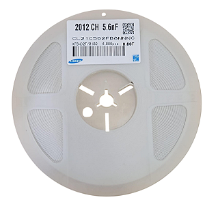 Rolo c/ 4.000 Capacitores MLCC SMD 5.6nF 50V C0G 0805 CL21C562FB8NNNC