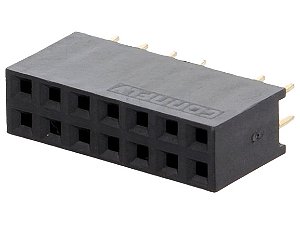 Barra de Pinos Fêmea MCI 2x7 180º - Passo 2mm (DS1026-05-2*7S8BV)