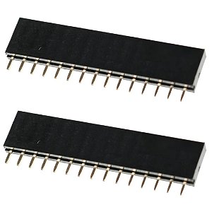 Barra de Pinos Fêmea MCI 15 Vias 1x15 180º Passo 2.54mm