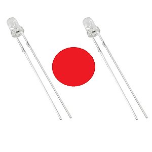 LED 5mm Vermelho Crystal Alto Brilho 2000-2500mcd Allcone (05131URH)