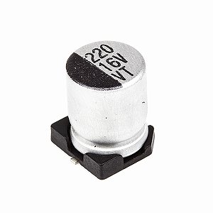Capacitor SMD 220µF 16V Eletrolítico 6.3x7.7mm Leaguer