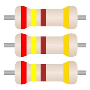 Resistor Eletrônico 240R 1/4W Axial CR25 – 100 Peças