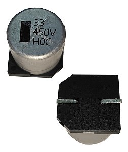 Capacitor SMD 33µF 450V Eletrolítico 19x19mm Lelon