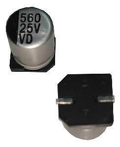 Capacitor SMD 560µF 25V Eletrolítico 10x10.5mm Capxon