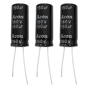Capacitor Eletrolítico Acon 150uF Radial 160V 105°C DIP 30x15mm
