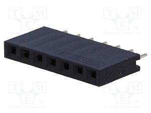Barra de Pinos Fêmea MCI 7 Vias 180° 2,54mm