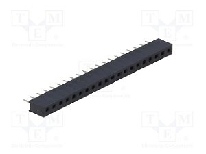 Barra Fêmea 10 Pinos 2,00mm 180 Graus DS1026-01-1x10S8BV