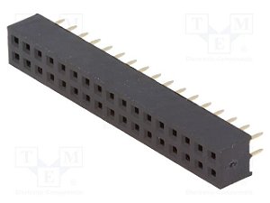 Barra Fêmea Dupla 34 Pinos 2x17 Passo 2,00mm DS1026-05-2x17S8BV