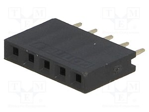 Barra Fêmea 5 Pinos 2,54mm Vertical DS1023-1x5S21