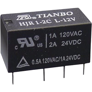 Relé DPDT 6V 1A 8 Pinos HJR1-2CL-06V para Circuito Impresso
