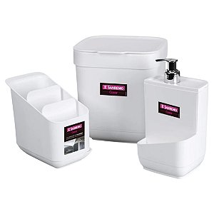 Conjunto de Acessórios para Pia Sanremo Branco em Material Plástico