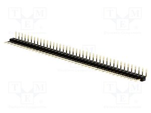 Barra De Pinos Macho 40 Pinos 1x40 90 Graus Passo 2,00mm Dourada