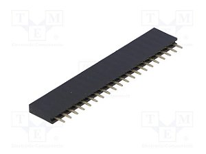 Barra Fêmea 20 Pinos 1x20 Passo 2,54mm para PCB